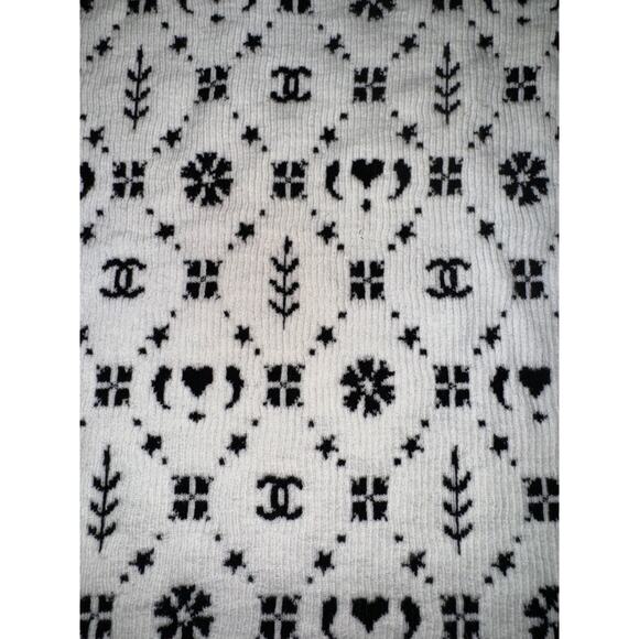 Chanel 19K Coco Neige Black White Wool CC Logo Top Short Sleeve Tee T Shirt 40 - Picture 14 of 16